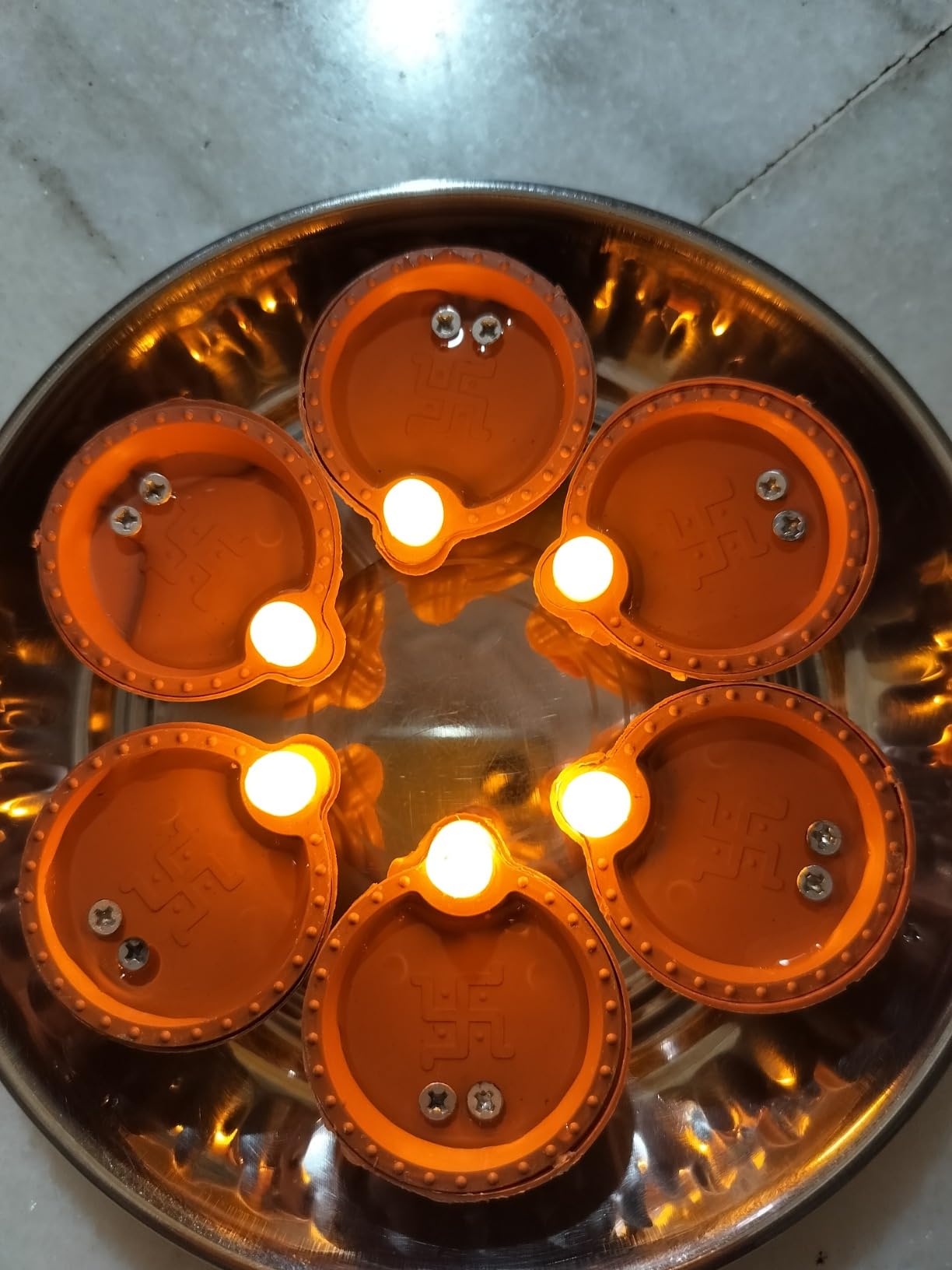 LED Light Water Sensor Diyas with, Ambient Lights, (Pack of 6/12/18/24)